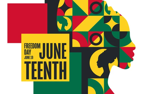 stock vector Juneteenth. Freedom Day. June 19. Holiday concept. Template for background, banner, card, poster with text inscription. Vector EPS10 illustration