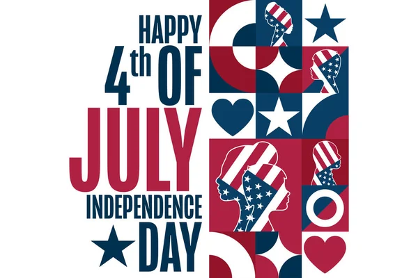 Feliz Día Independencia Julio Estados Unidos Concepto Vacaciones Plantilla Para — Archivo Imágenes Vectoriales