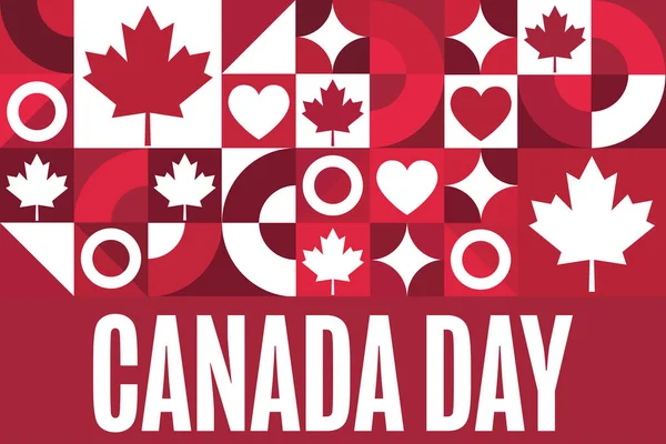 Fijne Canada Dag Juli Vakantie Concept Sjabloon Voor Achtergrond Banner — Stockvector
