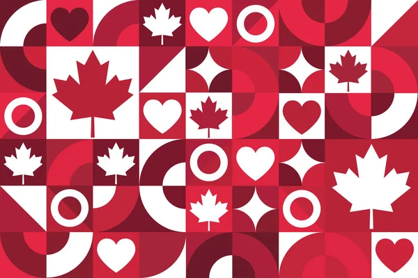 Canada Dag Juli Naadloos Geometrisch Patroon Sjabloon Voor Achtergrond Banner — Stockvector
