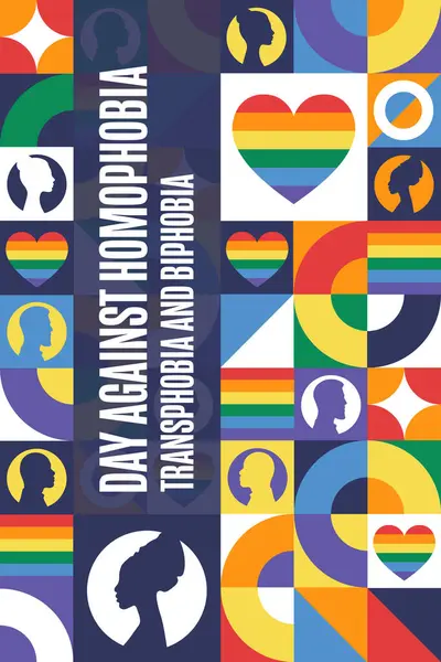 Internationella Dagen Mot Homofobi Tranfobi Och Bifobi Maj Semesterkoncept Mall Stockillustration