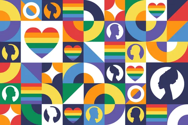 Día Internacional Contra Homofobia Transfobia Bifobia Mayo Patrón Geométrico Sin Gráficos vectoriales