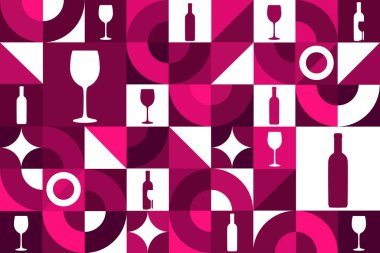 Ulusal Şarap Günü. 25 Mayıs. Kusursuz geometrik desen. Arkaplan, afiş, kart, poster için şablon. Vektör EPS10 illüstrasyonu