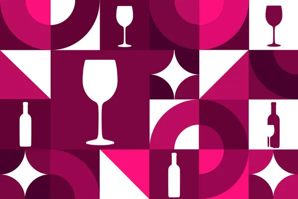 全国葡萄酒日 五月二十五日无缝几何图案 背景模板 矢量Eps10示例 图库矢量图片