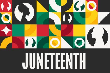 Haziran 'da. Özgürlük Günü. 19 Haziran. Tatil konsepti. Arkaplan, afiş, kart, yazılı poster şablonu. Vektör EPS10 illüstrasyonu