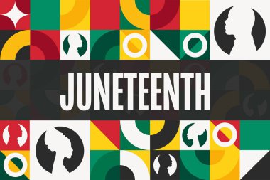 Haziran 'da. Özgürlük Günü. 19 Haziran. Tatil konsepti. Arkaplan, afiş, kart, yazılı poster şablonu. Vektör EPS10 illüstrasyonu