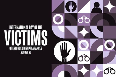 International Day of the Victims of Enforced Disappearances. August 30. Holiday concept. Template for background, banner, card, poster with text inscription. Vector EPS10 illustration clipart