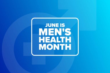 Haziran Mens Sağlık Ayı. Tatil konsepti. Arkaplan şablonu, afiş, kart, yazılı poster. Vektör EPS10 illüstrasyonu