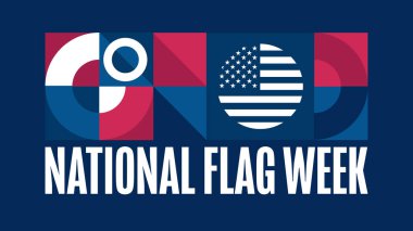 Ulusal Bayrak Haftası. Tatil konsepti. Arkaplan şablonu, afiş, kart, yazılı poster. Vektör EPS10 illüstrasyonu