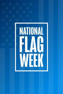 Ulusal Bayrak Haftası. Tatil konsepti. Arkaplan şablonu, afiş, kart, yazılı poster. Vektör EPS10 illüstrasyonu