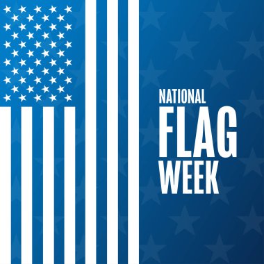 Ulusal Bayrak Haftası. Tatil konsepti. Arkaplan şablonu, afiş, kart, yazılı poster. Vektör EPS10 illüstrasyonu