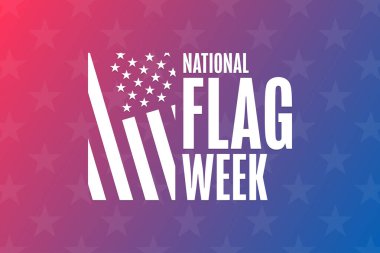 Ulusal Bayrak Haftası. Tatil konsepti. Arkaplan şablonu, afiş, kart, yazılı poster. Vektör EPS10 illüstrasyonu