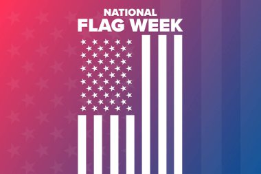 Ulusal Bayrak Haftası. Tatil konsepti. Arkaplan şablonu, afiş, kart, yazılı poster. Vektör EPS10 illüstrasyonu