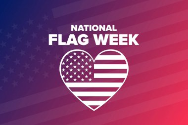 Ulusal Bayrak Haftası. Tatil konsepti. Arkaplan şablonu, afiş, kart, yazılı poster. Vektör EPS10 illüstrasyonu