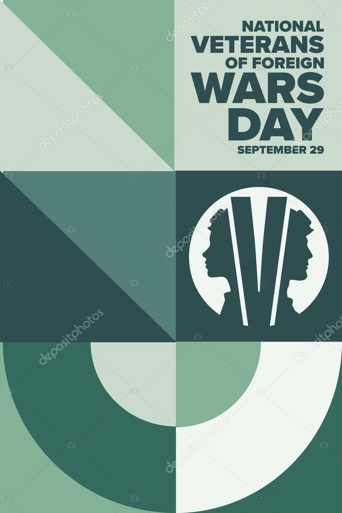 National Veterans Of Foreign Wars Day. VFW. September 29. Holiday concept. Template for background, banner, card, poster with text. Vector EPS10 illustration