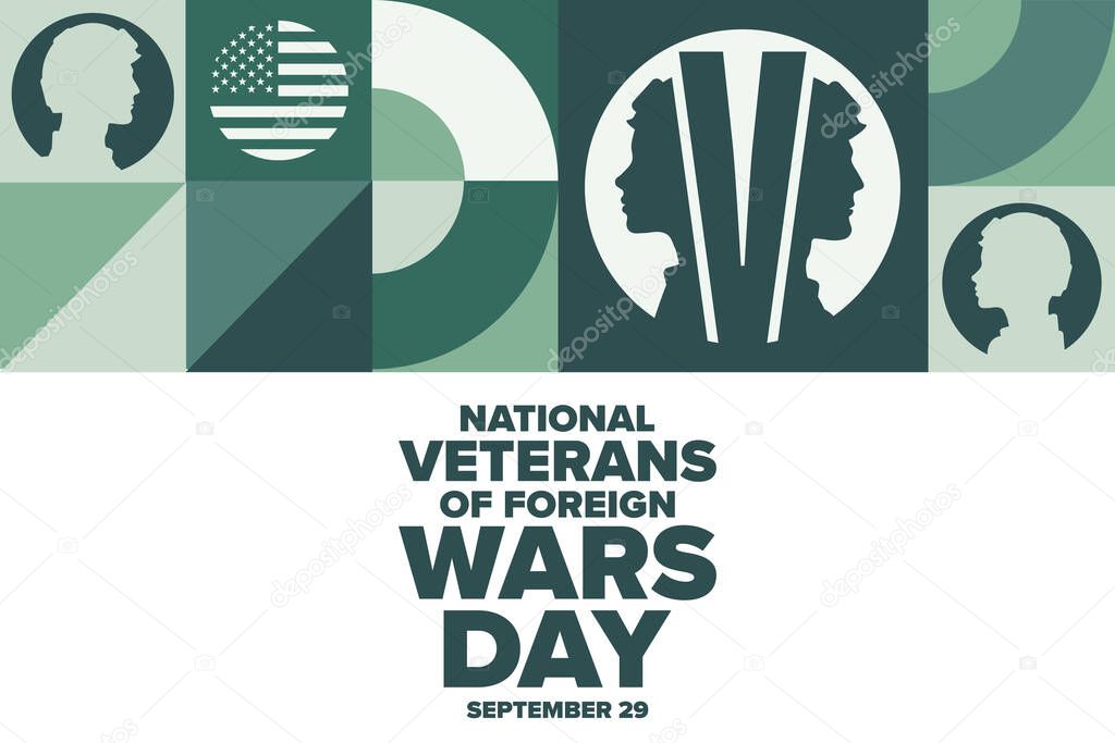 National Veterans Of Foreign Wars Day. VFW. September 29. Holiday concept. Template for background, banner, card, poster with text. Vector EPS10 illustration