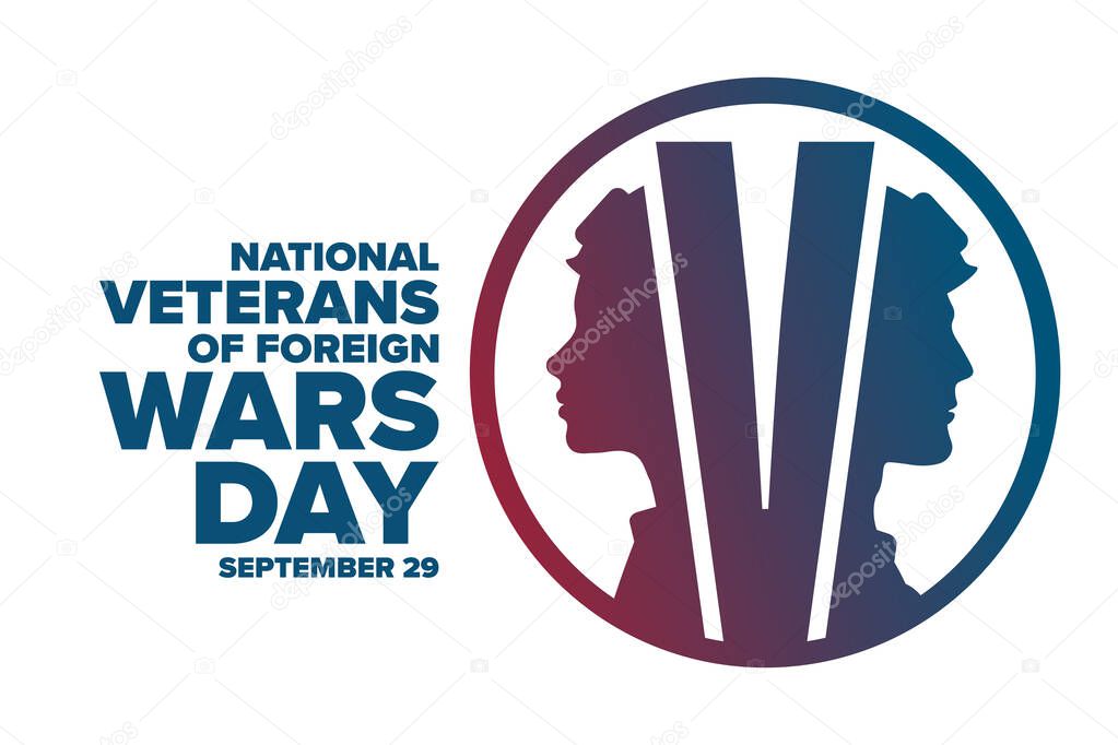 National Veterans Of Foreign Wars Day. VFW. September 29. Holiday concept. Template for background, banner, card, poster with text. Vector EPS10 illustration