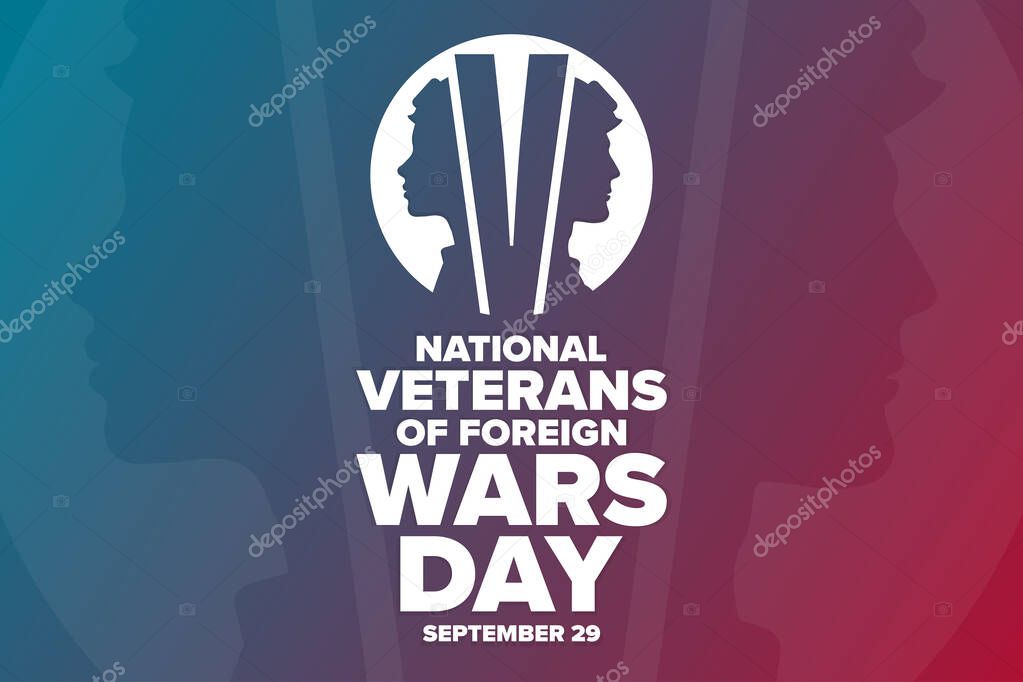National Veterans Of Foreign Wars Day. VFW. September 29. Holiday concept. Template for background, banner, card, poster with text. Vector EPS10 illustration