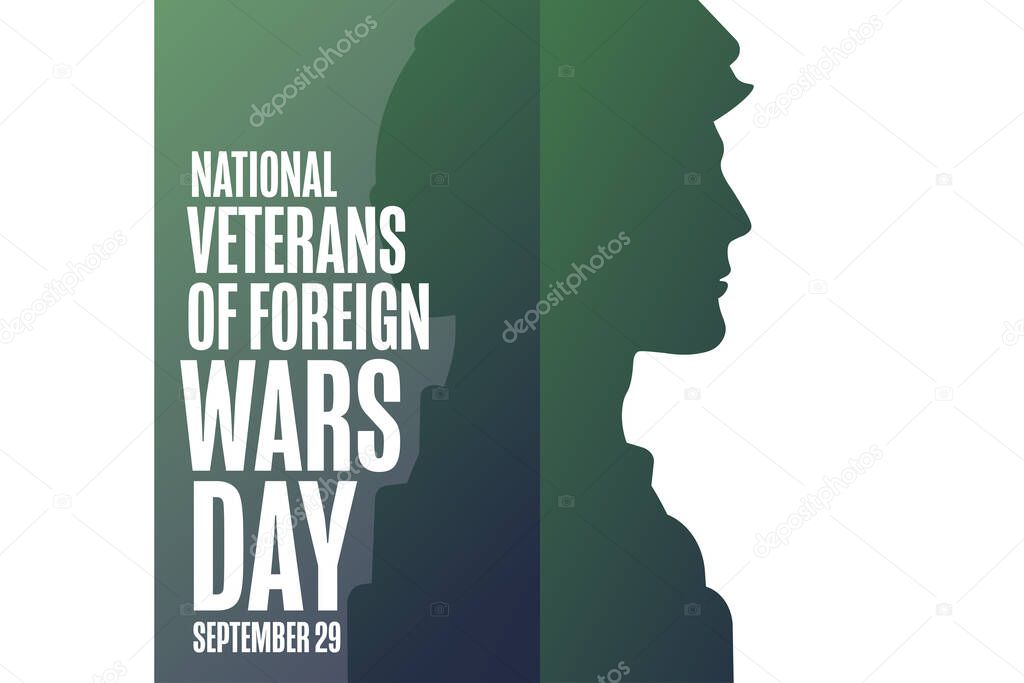 National Veterans Of Foreign Wars Day. VFW. September 29. Holiday concept. Template for background, banner, card, poster with text. Vector EPS10 illustration