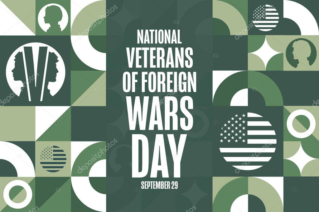 National Veterans Of Foreign Wars Day. VFW. September 29. Holiday concept. Template for background, banner, card, poster with text. Vector EPS10 illustration