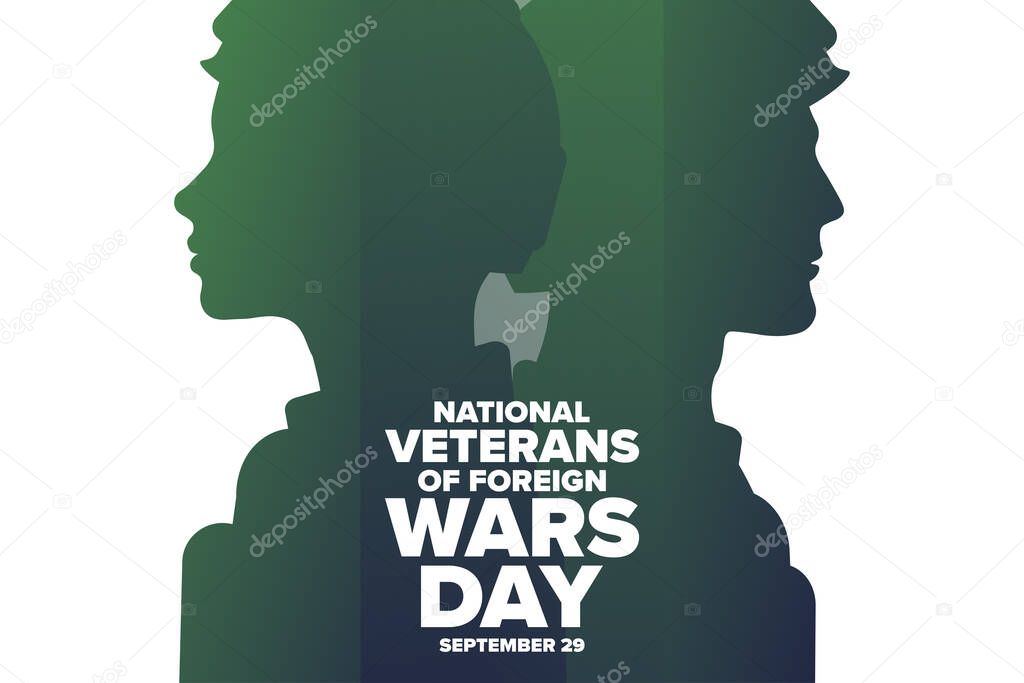 National Veterans Of Foreign Wars Day. VFW. September 29. Holiday concept. Template for background, banner, card, poster with text. Vector EPS10 illustration