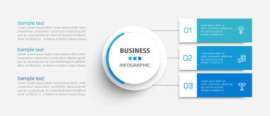 3 seçenek veya adımlı modern iş bilgi şablonu