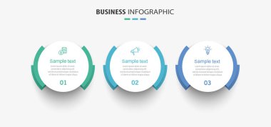 3 seçenek veya adımlı modern iş bilgi şablonu