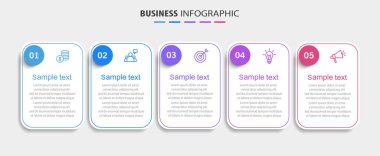 5 adımlı iş vektörü bilgi şablonu