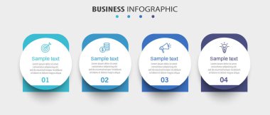 4 seçenek, adım ya da süreç içeren ticari bilgi tasarım şablonu. İş akışı düzeni, diyagram, yıllık rapor, web tasarımı için kullanılabilir