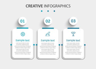 Business infographic template with 3 options or steps