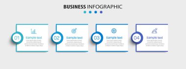 4 seçenek, adım ya da süreç içeren ticari bilgi tasarım şablonu. İş akışı düzeni, diyagram, yıllık rapor, web tasarımı için kullanılabilir