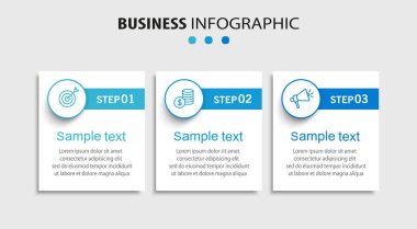 Business infographic template with 3 options or steps