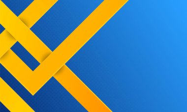 Minimum geometrik çizgiler soyut arkaplan. Parlak tasarım dokusu. Dinamik şekiller kompozisyonu. Sarı ve Mavi. Vektör.