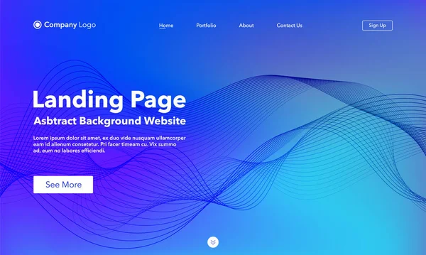 Landing Page Asbtract Background Website Template Websites Apps Modern Design — Stock Vector