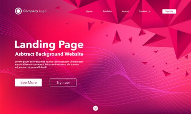 İniş Sayfası. Asbtract arkaplan web sitesi. Web siteleri ya da uygulamalar için şablon. Modern tasarım. Soyut vektör biçimi.
