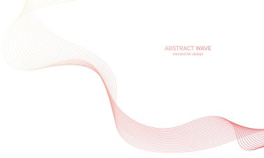 Tasarım için soyut renk dalga elemanı. Dijital frekans dengeleyici. Şekillendirilmiş satır sanatı arka planı. Vektör illüstrasyonu. Harmanlama araçları kullanılarak oluşturulan çizgilerle dalga. Eğri dalgalı çizgi, düz çizgi