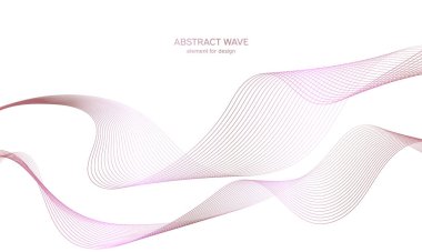 Tasarım için soyut renk dalga elemanı. Dijital frekans dengeleyici. Şekillendirilmiş satır sanatı arka planı. Vektör illüstrasyonu. Harmanlama araçları kullanılarak oluşturulan çizgilerle dalga. Eğri dalgalı çizgi, düz çizgi