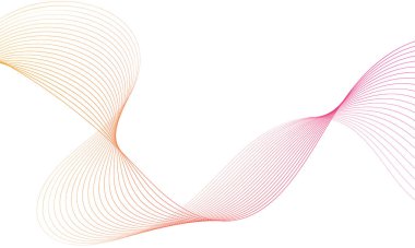 Tasarım için soyut renkli dalga öğesi. Dijital frekans dengeleyici. Şekillendirilmiş satır sanatı arka planı. Vektör illüstrasyonu. Harmanlama araçları kullanılarak oluşturulan çizgilerle dalga. Eğri dalgalı çizgi, düz çizgi