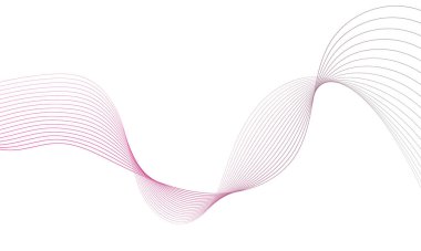 Tasarım için soyut renkli dalga öğesi. Dijital frekans dengeleyici. Şekillendirilmiş satır sanatı arka planı. Vektör illüstrasyonu. Harmanlama araçları kullanılarak oluşturulan çizgilerle dalga. Eğri dalgalı çizgi, düz çizgi