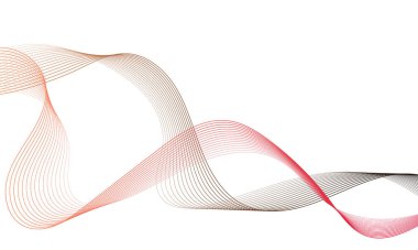 Tasarım için soyut renkli dalga öğesi. Dijital frekans dengeleyici. Şekillendirilmiş satır sanatı arka planı. Vektör illüstrasyonu. Harmanlama araçları kullanılarak oluşturulan çizgilerle dalga. Eğri dalgalı çizgi, düz çizgi