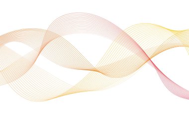 Tasarım için soyut renkli dalga öğesi. Dijital frekans dengeleyici. Şekillendirilmiş satır sanatı arka planı. Vektör illüstrasyonu. Harmanlama araçları kullanılarak oluşturulan çizgilerle dalga. Eğri dalgalı çizgi, düz çizgi