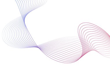 Tasarım için soyut renkli dalga öğesi. Dijital frekans dengeleyici. Şekillendirilmiş satır sanatı arka planı. Vektör illüstrasyonu. Harmanlama araçları kullanılarak oluşturulan çizgilerle dalga. Eğri dalgalı çizgi, düz çizgi