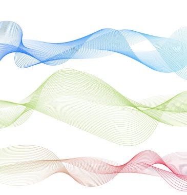 Tasarım için soyut renkli dalga öğesi. Dijital frekans dengeleyici. Şekillendirilmiş satır sanatı arka planı. Vektör illüstrasyonu. Harmanlama araçları kullanılarak oluşturulan çizgilerle dalga. Eğri dalgalı çizgi, düz çizgi