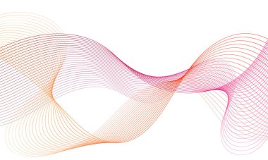 Tasarım için soyut renkli dalga öğesi. Dijital frekans dengeleyici. Şekillendirilmiş satır sanatı arka planı. Vektör illüstrasyonu. Harmanlama araçları kullanılarak oluşturulan çizgilerle dalga. Eğri dalgalı çizgi, düz çizgi