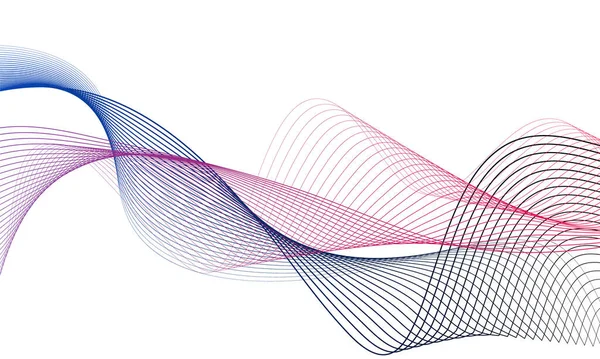 Tasarım için soyut renkli dalga öğesi. Dijital frekans dengeleyici. Şekillendirilmiş satır sanatı arka planı. Vektör illüstrasyonu. Harmanlama araçları kullanılarak oluşturulan çizgilerle dalga. Eğri dalgalı çizgi, düz çizgi