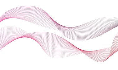 Tasarım için soyut renkli dalga öğesi. Dijital frekans dengeleyici. Şekillendirilmiş satır sanatı arka planı. Vektör illüstrasyonu. Harmanlama araçları kullanılarak oluşturulan çizgilerle dalga. Eğri dalgalı çizgi, düz çizgi