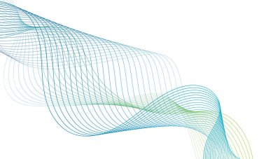 Tasarım için soyut renkli dalga öğesi. Dijital frekans dengeleyici. Şekillendirilmiş satır sanatı arka planı. Vektör illüstrasyonu. Harmanlama araçları kullanılarak oluşturulan çizgilerle dalga. Eğri dalgalı çizgi, düz çizgi