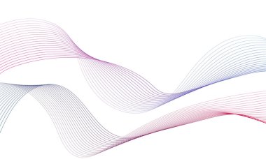 Tasarım için soyut renkli dalga öğesi. Dijital frekans dengeleyici. Şekillendirilmiş satır sanatı arka planı. Vektör illüstrasyonu. Harmanlama araçları kullanılarak oluşturulan çizgilerle dalga. Eğri dalgalı çizgi, düz çizgi