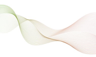 Tasarım için soyut renkli dalga öğesi. Dijital frekans dengeleyici. Şekillendirilmiş satır sanatı arka planı. Vektör illüstrasyonu. Harmanlama araçları kullanılarak oluşturulan çizgilerle dalga. Eğri dalgalı çizgi, düz çizgi