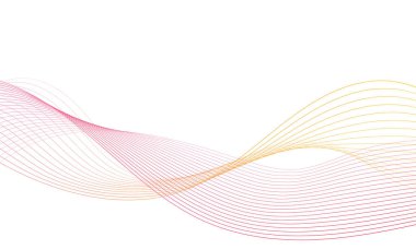 Tasarım için soyut renkli dalga öğesi. Dijital frekans dengeleyici. Şekillendirilmiş satır sanatı arka planı. Vektör illüstrasyonu. Harmanlama araçları kullanılarak oluşturulan çizgilerle dalga. Eğri dalgalı çizgi, düz çizgi